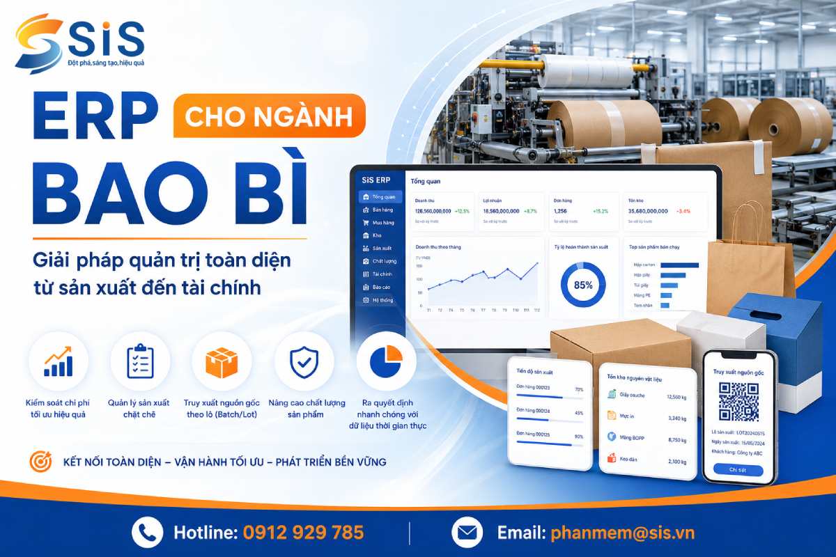 ERP cho ngành sản xuất bao bì – Giải pháp quản trị toàn diện từ sản xuất đến tài chính
