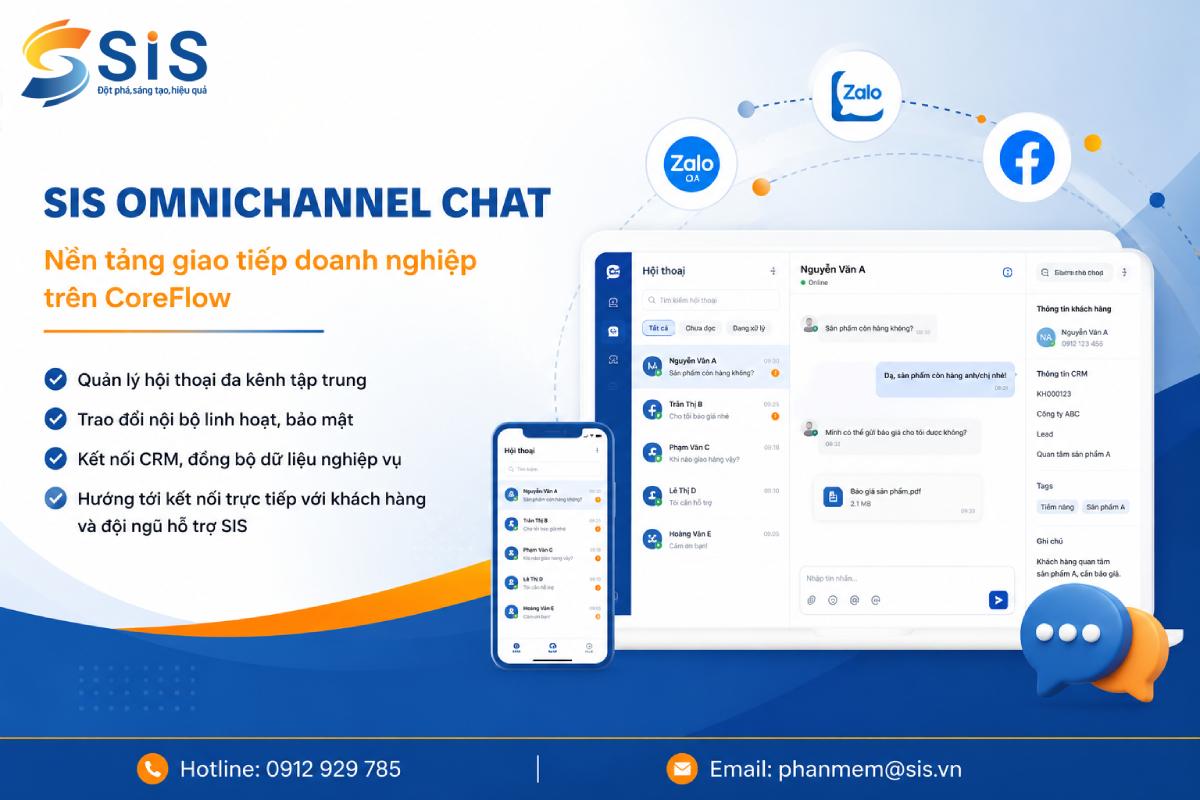 SIS Omnichannel Chat – Nền tảng giao tiếp doanh nghiệp được phát triển trên CoreFlow