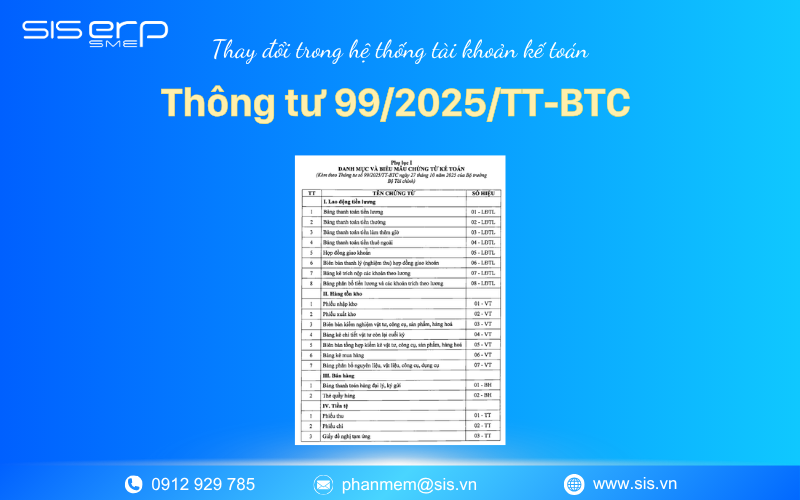 thay đổi trong hệ thống tài khoản kế toán